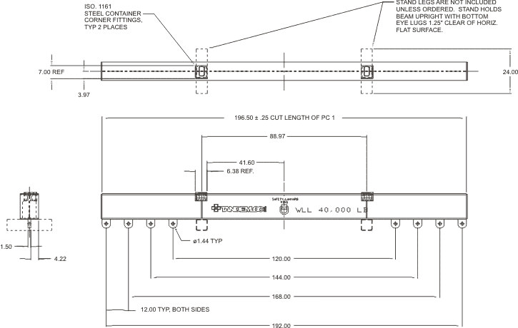 Lift Beam For ISO Container Spreader Frame | U20000B-1PA