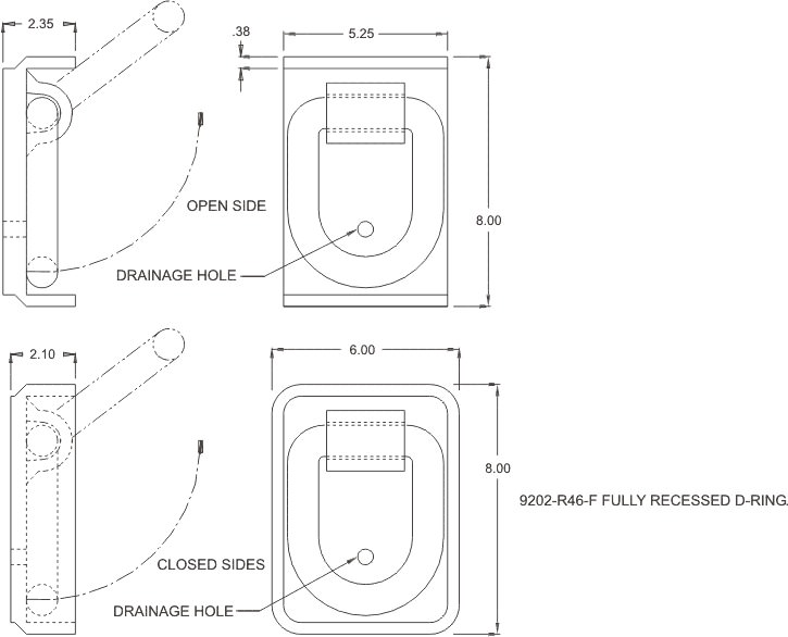 Tandemloc 9202-P46GTZ D-Ring on Bolt Plate