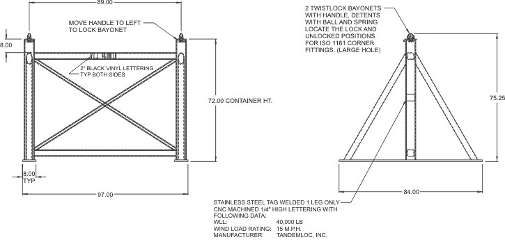 Heavy Duty Container Inspection and Maintenance Stand