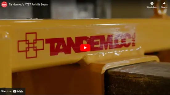 Screenshot of Tandemloc's AT37 Forklift Beam video