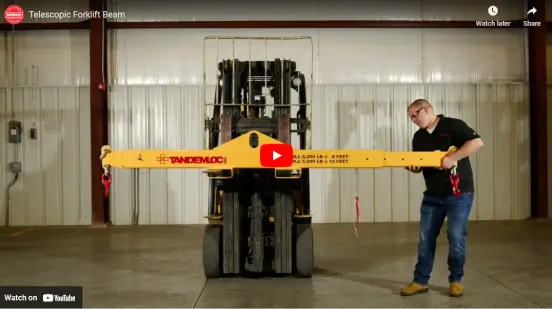 Screenshot of Tandemloc's Telescopic Forklift Beam YouTube video