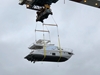 Two Tandemloc spreader beams lifting a large boat!